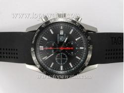 Tag Heuer Carrera Working Chronograph with Black Dial and Bezel-Rubber Strap