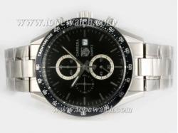 Tag Heuer Carrera Working Chronograph with Black Dial and Bezel Same Casing As 7750-High Quality