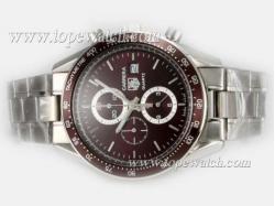 Tag Heuer Carrera Working Chronograph with Brown Dial and Bezel