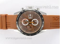 Tag Heuer Carrera Working Chronograph with Brown Dial and Rubber Strap