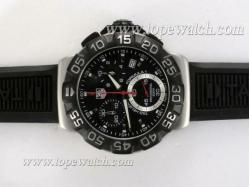 Tag Heuer Formula 1 Chronograph Swiss ETA Movement Black Dial and Bezel with Rubber Strap