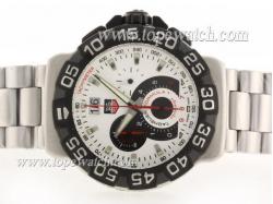 Tag Heuer Formula 1 Swiss ETA Movement  Working Chronograph with White Dial