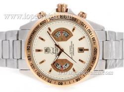 Tag Heuer Grand Carrera Calibre 17 Automatic Two Tone Case with White Dial