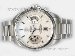 Tag Heuer Grand Carrera Calibre 17 Chronograph Asia Valjoux 7750 Movement with White Dial