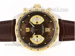 Tag Heuer Grand Carrera Calibre 17 Working Chrono Two Tone Case with Brown Dial-Same Structure As ETA Version-High Quality