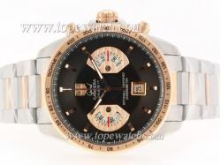 Tag Heuer Grand Carrera Calibre 17 Working Chrono Two Tone with Black Dial-Same Structure As ETA Version-High Quality