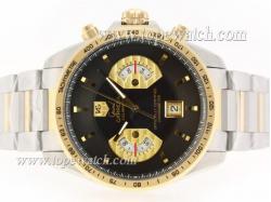 Tag Heuer Grand Carrera Calibre 17 Working Chrono Two Tone with Black Dial-Same Structure As ETA Version-High Quality