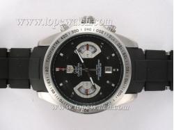 Tag Heuer Grand Carrera Calibre 17 Working Chronograph Black Dial with Rubber Strap