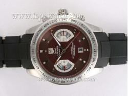 Tag Heuer Grand Carrera Calibre 17 Working Chronograph Brown Dial with Rubber Strap