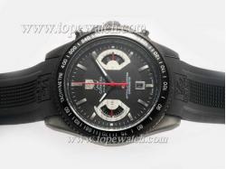 Tag Heuer Grand Carrera Calibre 17 Working Chronograph PVD Case with Black Dial and Rubber Strap