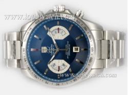 Tag Heuer Grand Carrera Calibre 17 Working Chronograph with Blue Dial-Same Structure As 7750-High Quality