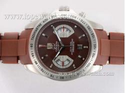 Tag Heuer Grand Carrera Calibre 17 Working Chronograph with Brown Dial and Rubber Strap