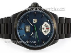 Tag Heuer Grand Carrera Calibre 8 Automatic Full PVD with Blue Dial-Same Structure As ETA Version-High Quality