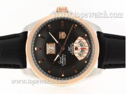 Tag Heuer Grand Carrera Calibre 8 Automatic Two Tone Case with Black Dial-Same Structure As ETA Version-High Quality