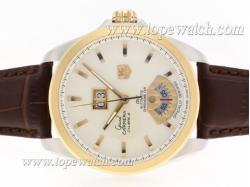 Tag Heuer Grand Carrera Calibre 8 Automatic Two Tone Case with White Dial-Same Structure As ETA Version-High Quality