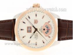 Tag Heuer Grand Carrera Calibre 8 Automatic Two Tone Case with White Dial-Same Structure As ETA Version-High Quality