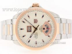 Tag Heuer Grand Carrera Calibre 8 Automatic Two Tone with White Dial-Same Structure As ETA Version-High Quality