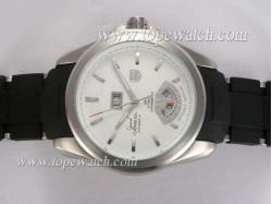 Tag Heuer Grand Carrera Calibre 8 Automatic White Dial with Rubber Strap