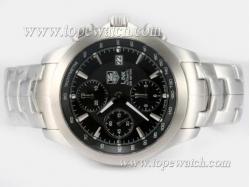 Tag Heuer Link 200 Meters Chorograph Asia Valjoux 7750 Movement AR Coating with Black Dial