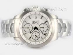 Tag Heuer Link 200 Meters Chorograph Asia Valjoux 7750 Movement AR Coating with White Dial