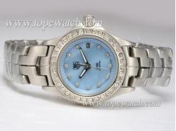 Tag Heuer Link 200 Meters Diamond Bezel and Marking with Blue Dial Lady Size