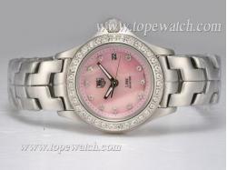 Tag Heuer Link 200 Meters Diamond Bezel and Marking with Pink Dial Lady Size