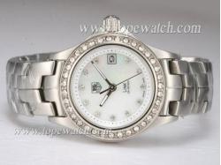 Tag Heuer Link 200 Meters Lady Size Diamond Bezel with White Dial