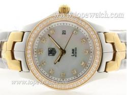 Tag Heuer Link 200 Meters Swiss ETA Movement Two Tone Diamond Marking and Bezel with MOP Dial-Lady Size Model 1:1 Version