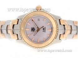 Tag Heuer Link 200 Meters Swiss ETA Movement Two Tone Stick Markers with Pink MOP Dial-Lady Size 1:1 Version