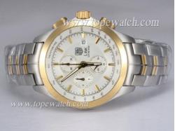 Tag Heuer Link 200 Meters Working Chronograph AR Coating-Two Tone with White Dial Same Chassis As 7750-High Quality