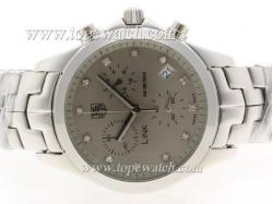 Tag Heuer Link 200 Meters Working Chronograph Diamond Marking with Gray Dial - Lady Size