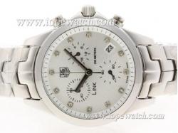 Tag Heuer Link 200 Meters Working Chronograph Diamond Marking with Silver Dial - Lady Size