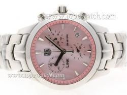 Tag Heuer Link 200 Meters Working Chronograph Stick Marking with Pink MOP Dial - Lady Size