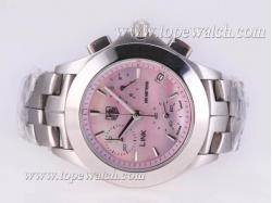 Tag Heuer Link 200 Meters Working Chronograph with Pink Dial Lady Size