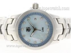 Tag Heuer Link Blue MOP Dial with Diamond Marking S/S -Lady Size