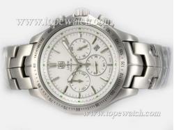 Tag Heuer Link Calibre 36 Working Chronograph with White Dial