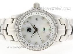 Tag Heuer Link Diamond Marking & Bezel with MOP Dial S/S-Lady Size