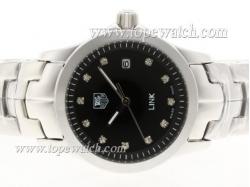 Tag Heuer Link Diamond Marking with Black Dial S/S -Lady Size