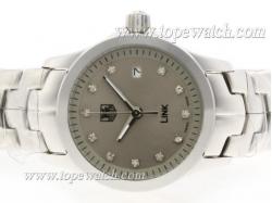 Tag Heuer Link Diamond Marking with Gray Dial S/S -Lady Size