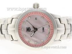 Tag Heuer Link Pink MOP Dial with Diamond Marking S/S -Lady Size