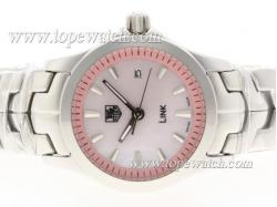 Tag Heuer Link Pink MOP Dial with Stick Marking S/S -Lady Size