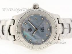 Tag Heuer Link Swiss ETA Movement Diamond Markers with Blue MOP Dial S/S-Lady Model 1:1 Version