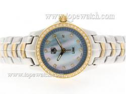 Tag Heuer Link Swiss ETA Movement Two Tone Diamond Bezel with Blue MOP Dial-Lady Model 1:1 Version