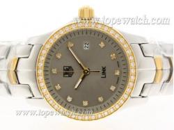 Tag Heuer Link Swiss ETA Movement Two Tone Diamond Bezel with Gray Dial-Lady Model 1:1 Version