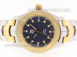 Tag Heuer Link Swiss ETA Movement Two Tone Diamond Markers with Blue Dial-Lady Model 1:1 Version