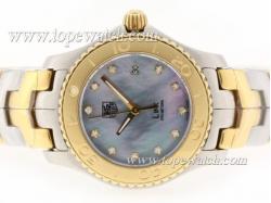 Tag Heuer Link Swiss ETA Movement Two Tone Diamond Markers with Blue MOP Dial-Lady Model 1:1 Version