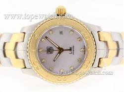 Tag Heuer Link Swiss ETA Movement Two Tone Diamond Markers with Pink MOP Dial-Lady Model 1:1 Version