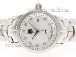 Tag Heuer Link White MOP Dial with Diamond Marking S/S-Lady Size