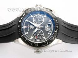 Tag Heuer Mercedes-Benz SLR Chronograph Asia Valjoux 7750 Movement AR Coating with Black Dial and Rubber Strap