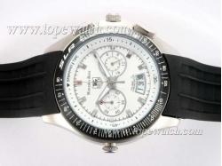 Tag Heuer Mercedes-Benz SLR Working Chronograph White Dial with Rubber Strap